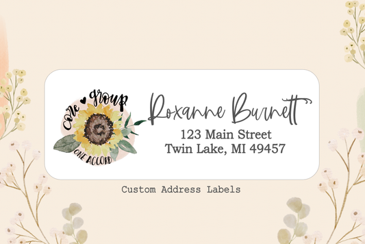 Core Group Sunflower Custom Address Return Labels - 30ea