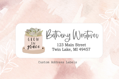 Grow in Grace Custom Address Return Labels - 30ea