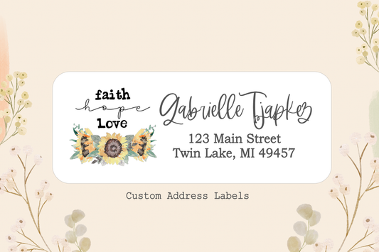 Faith Hope Love Custom Address Return Labels - 30ea