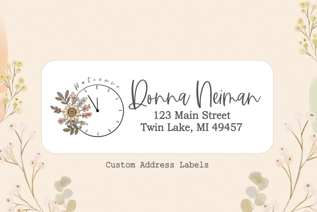 Patience Custom Address Return Labels - 30ea