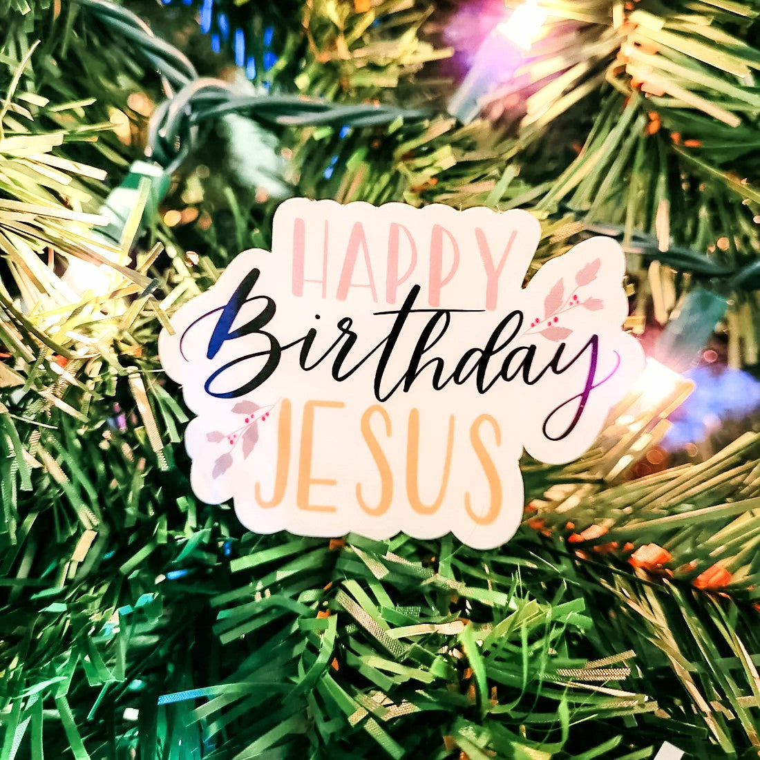 Happy Birthday Jesus Sticker