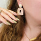Clay Pink & Gold Earrings