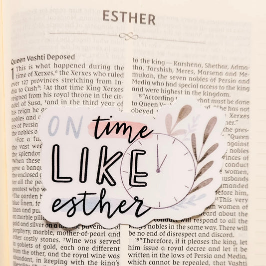 On Time like Esther Christian Sticker