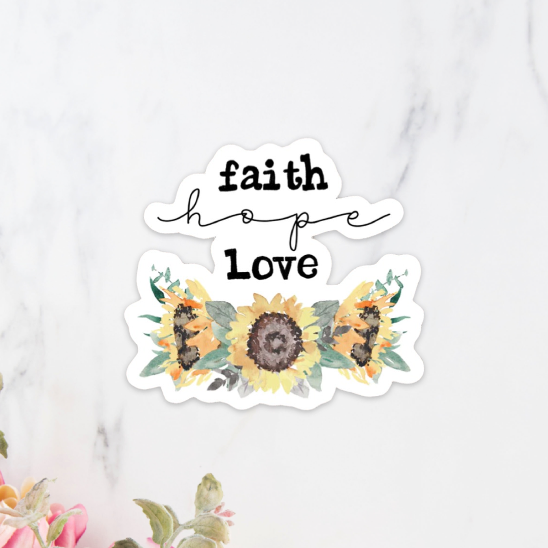 Faith Hope Love Floral Sticker