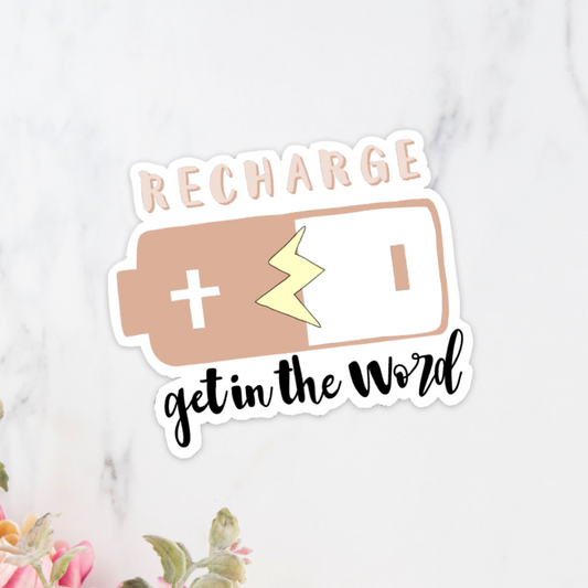 Recharge in the Word Sticker
