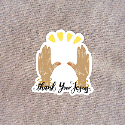 Core Group Hands Up Thank You Jesus - Medium Tone Sticker