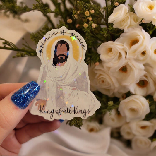 Holographic Prince of Peace Jesus Sticker