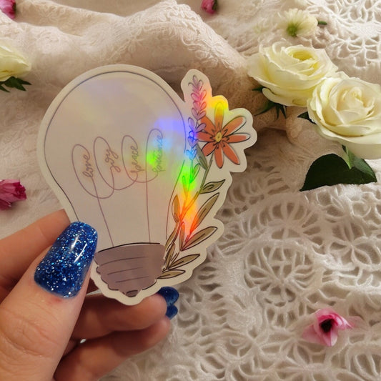 Holographic Fruits of the Spirit Light Bulb Sticker