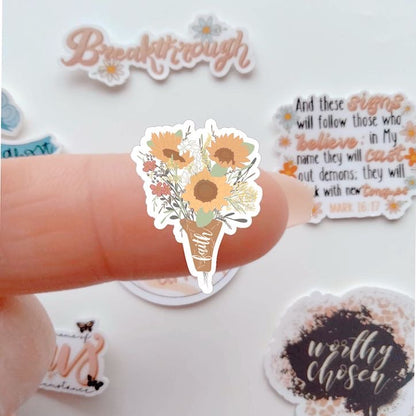 Faith Floral Bouquet Mini Sticker