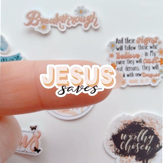 Jesus Saves Mini Sticker
