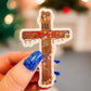 Holographic The Greatest Gift Cross Sticker