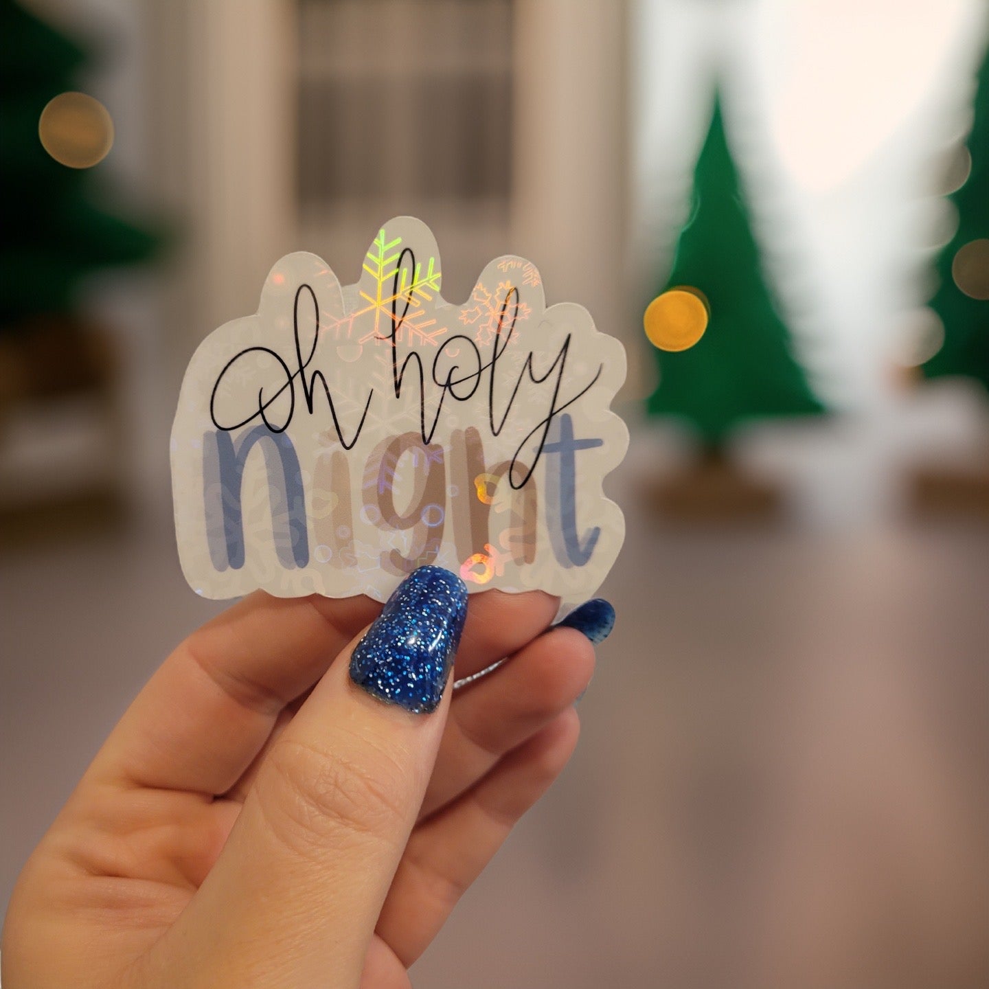 Oh Holy Night Holographic Sticker