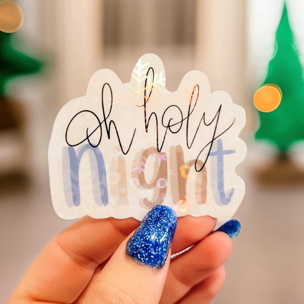 Oh Holy Night Holographic Sticker