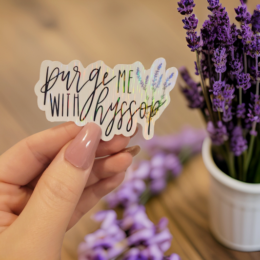 Purge Me With Hyssop Christian Sticker