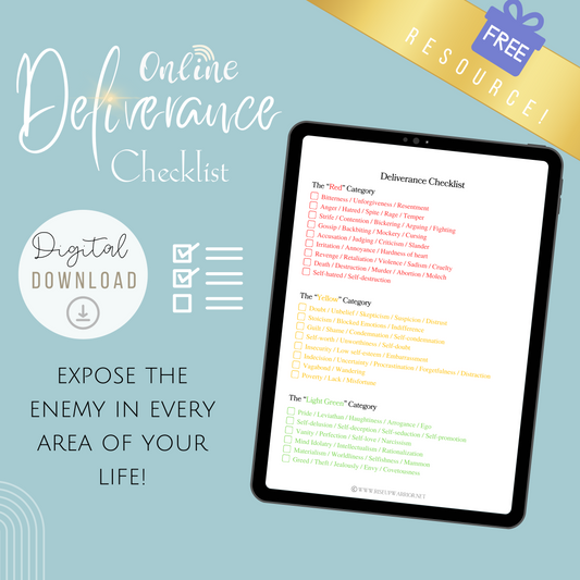 Deliverance Checklist Digital Download