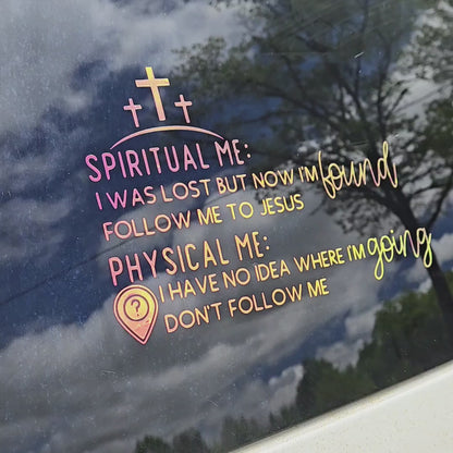 Spiritual Me vs Physical Me Car Decal