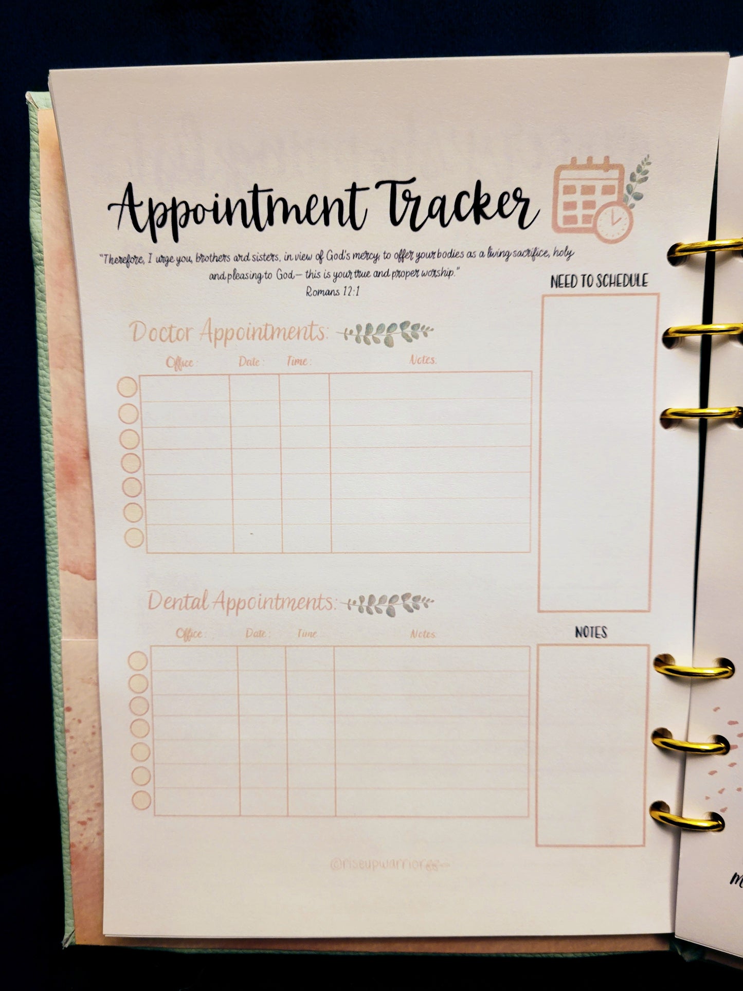 Appointment Tracker Planner Refill