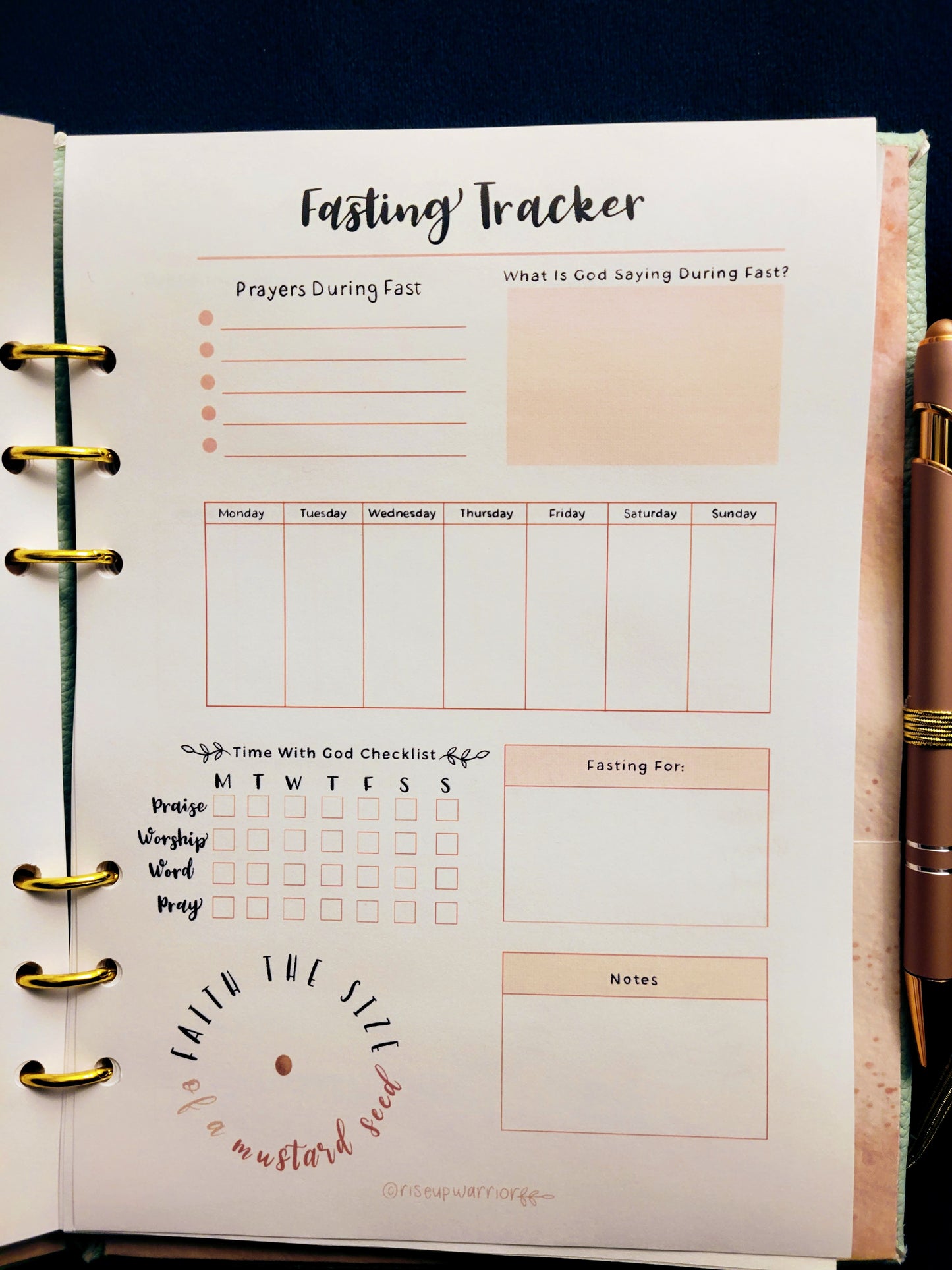 Fasting Tracker Planner Refill