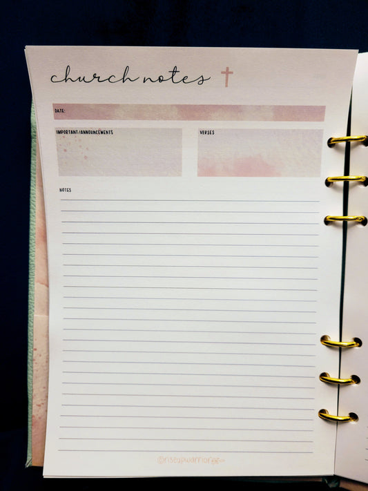 Church Notes Planner Refill