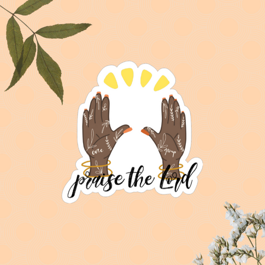 Core Group Hands Up Praise the Lord - Dark Tone Sticker